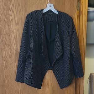 Lane Bryant Black and White Dotted Blazer